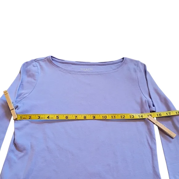 Talbots Women's Lavender 100% Cotton Top 3/4 Length Sleeves Size Petite/Small - Picture 5 of 5